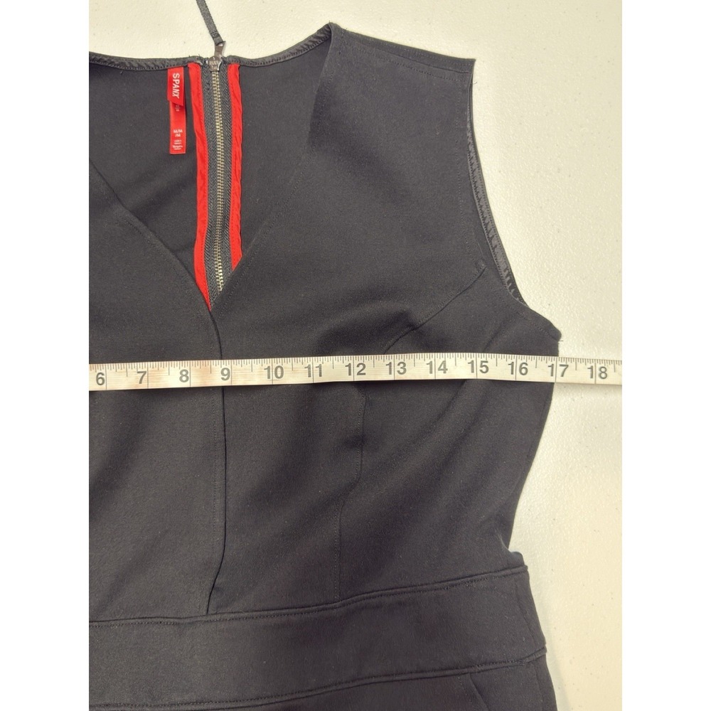 Spanx The Perfect Sleeveless Jumpsuit Black Flared Leg Women's Size M Regular - Picture 8 of 15